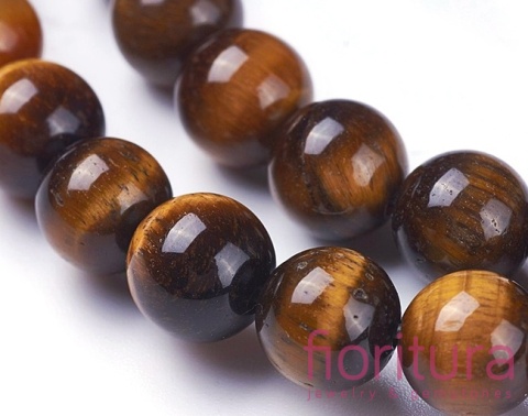 KAMIEŃ NATURALNY TYGRYSIE OKO DARK GOLDENROD KULA 8MM SZNUR