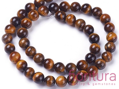 KAMIEŃ NATURALNY TYGRYSIE OKO DARK GOLDENROD KULA 8MM SZNUR