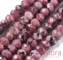 KAMIEŃ NATURALNY JADEIT MALEZYJSKI  PALE VIOLET RED OPONKA FASETOWANA 4x2-3MM SZNUR