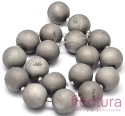 KAMIEŃ NATURALNY KWARC CRYSTAL ELECTROPLATED SILVE DRUZY GEODE KULA 18MM