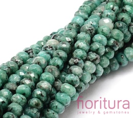 KAMIEŃ NATURALNY JADEIT MALEZYJSKI CADET BLUE OPONKA FASETOWANA 4x2-3MM SZNUR