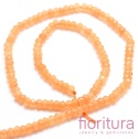 KAMIEŃ NATURALNY JADEIT MALEZYJSKI DARK ORANGE OPONKA FASETOWANA 4x2-3MM SZNUR