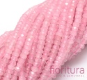 KAMIEŃ NATURALNY JADEIT MALEZYJSKI PEARL PINK OPONKA FASETOWANA 4x2-3MM SZNUR