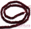 KAMIEŃ NATURALNY JADEIT MALEZYJSKI DARK RED OPONKA FASETOWANA 4x2-3MM SZNUR