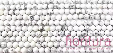 KAMIEŃ NATURALNY HOWLIT BIAŁY KULA 12MM SZNUR