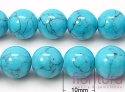 KAMIEŃ SYNTETYCZNY TURKUS DEEP SKY BLUE KULA 10MM SZNUR