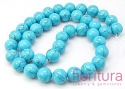 KAMIEŃ SYNTETYCZNY TURKUS DEEP SKY BLUE KULA 10MM SZNUR