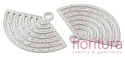 PODSTAWA KOLCZYKA, ŁĄCZNIK, ZAWIESZKA FILIGRANOWA WACHLARZ 11,5x17x0,3MM KOLOR SREBRNY