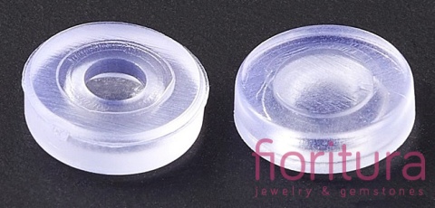 SILIKONOWE NAKŁADKI DO KLIPSÓW DONUT 7,5x2MM KOLOR TRANSPARENTNY 