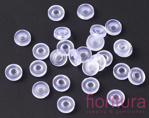 SILIKONOWE NAKŁADKI DO KLIPSÓW DONUT 6,5x2MM KOLOR TRANSPARENTNY 