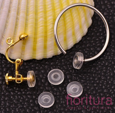 SILIKONOWE NAKŁADKI DO KLIPSÓW DONUT 6,5x2MM KOLOR TRANSPARENTNY 