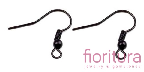 BIGLE OTWARTE Z KULKĄ I SPRĘŻYNKĄ 17-19x0,8MM KOLOR CZARNY